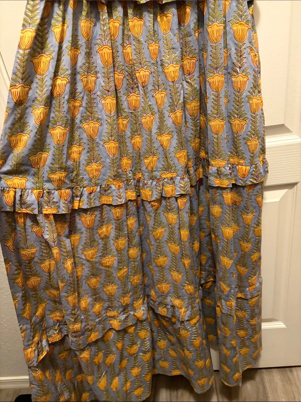 NWOT Meadow Bird by Charlotte Dupont Indian Cotton Floral Sleeveless Maxi Dress - Picture 4 of 7